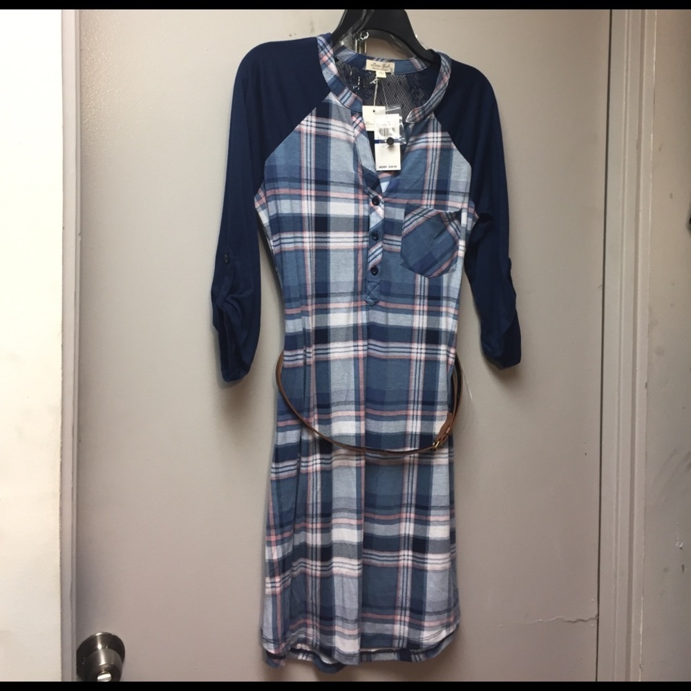 Girl's Ultra Flirt Blue Plaids Dress